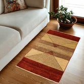 handmade Modern Gabbeh Beige Red Hand Knotted RECTANGLE 100% WOOL area rug 3  x 5